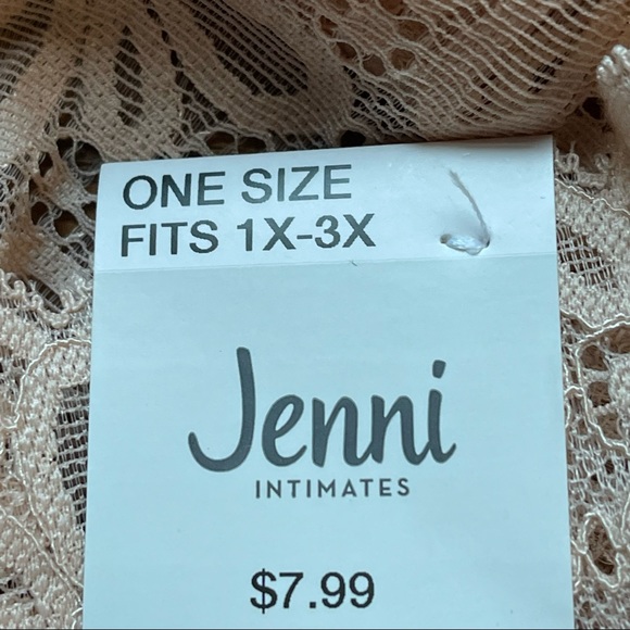 5/$25 NEW! Jenni Intimates cream lace thong panties PLUS SIZE OSFM (1X-3X) - Picture 7 of 13